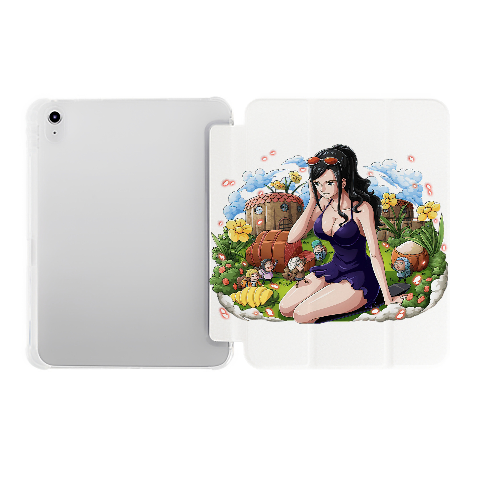 （画像用） ワンピース ニコ・ロビン ONE PIECE Nico Robin IPad ケース ペン収納付き 三つ折りスタンド PUレザー×シリコン 対応機種9.5/10.5/10.9インチ